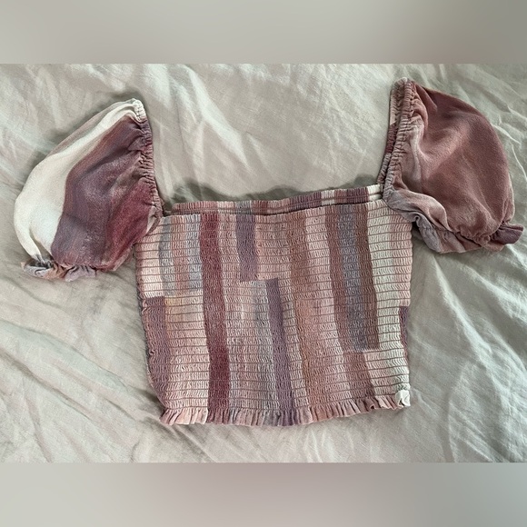 Aritzia Wilfred Smocked Blouse Heirloom Pink Size XS - Picture 8 of 11